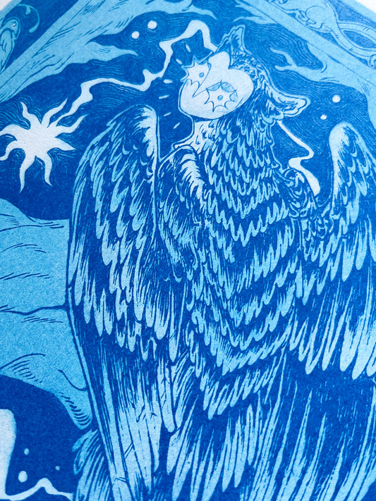 Harpy Risograph Square Print