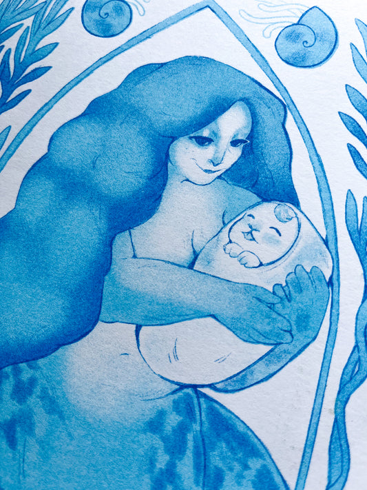 Selkie Risograph Print