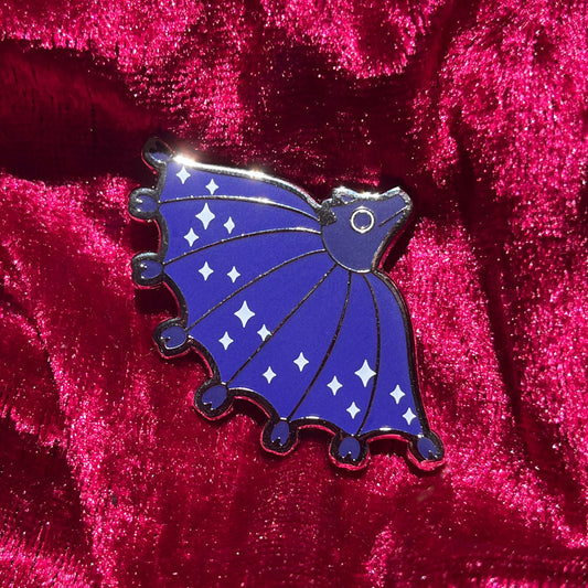 Bat Hard Enamel Pin - Blue