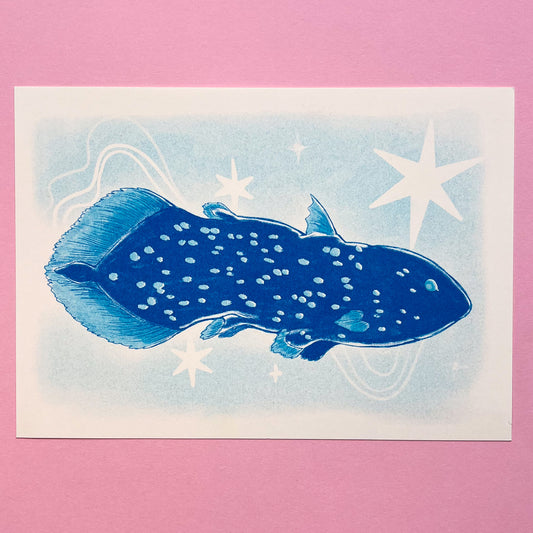Coelacanth Risograph Print