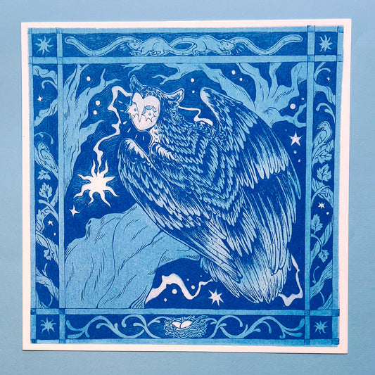 Harpy Risograph Square Print