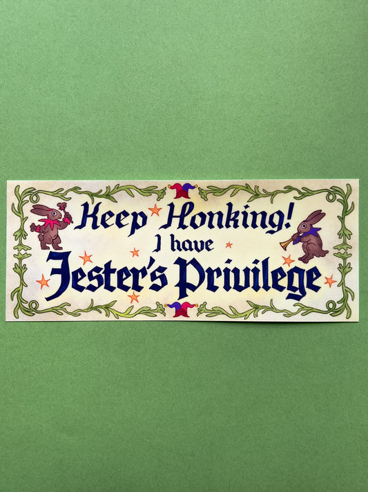Jester's Privilege Bumper Sticker