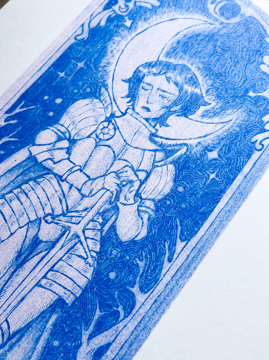 Lunar Knight Risograph Print