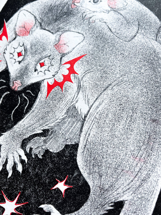 Possum Risograph Print