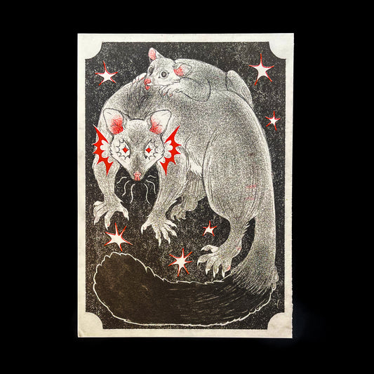 Possum Risograph Print