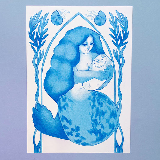 Selkie Risograph Print